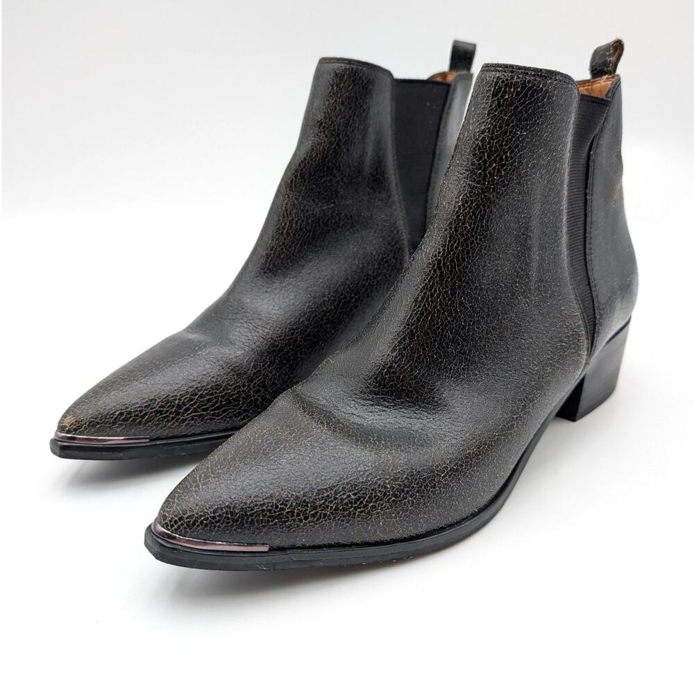 Marc Fisher LTD Yale Chelsea Ankle Boots Women's Black Leather Size US8.5M EU39